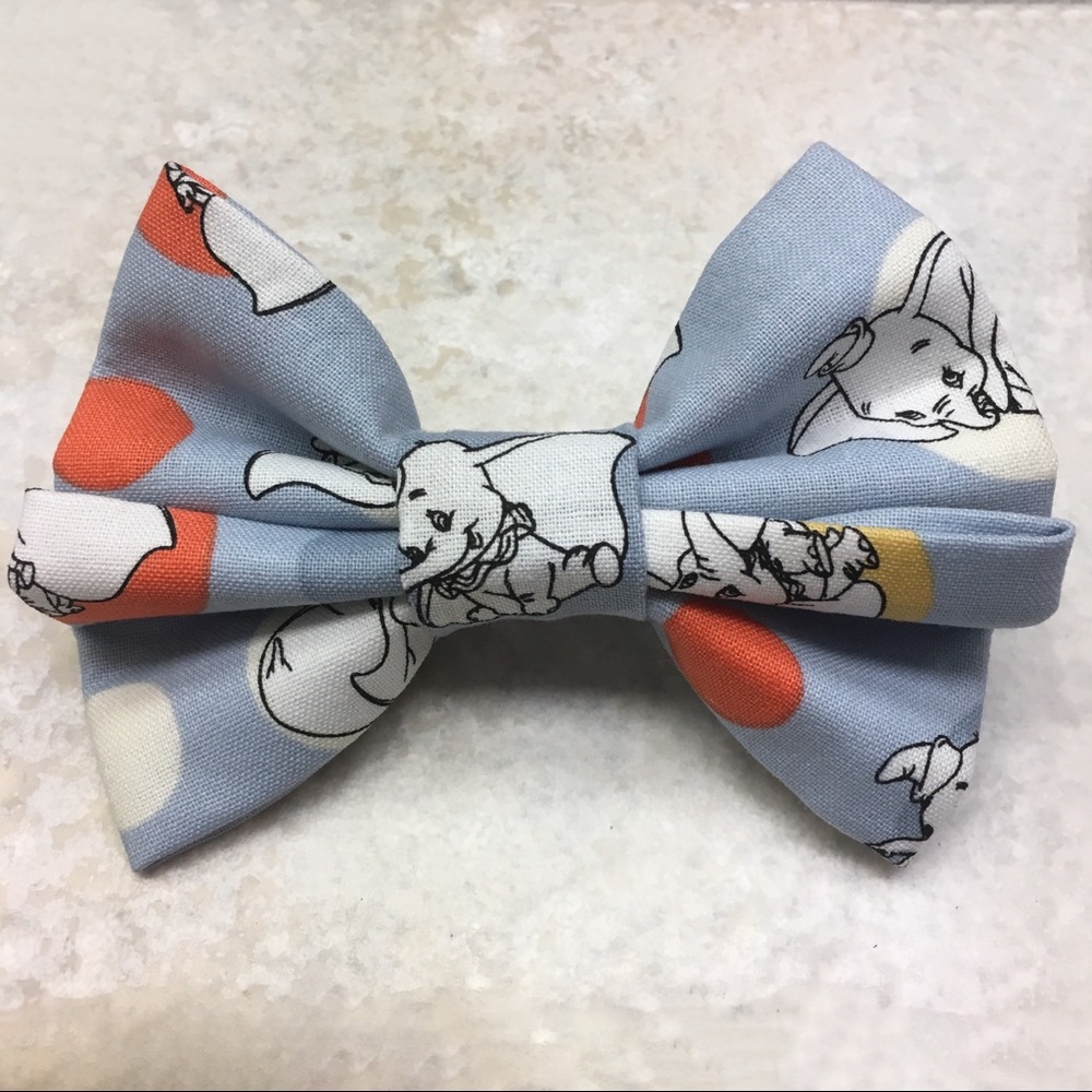 Dumbo Bow Disney Hair Clip Blue Dot Red